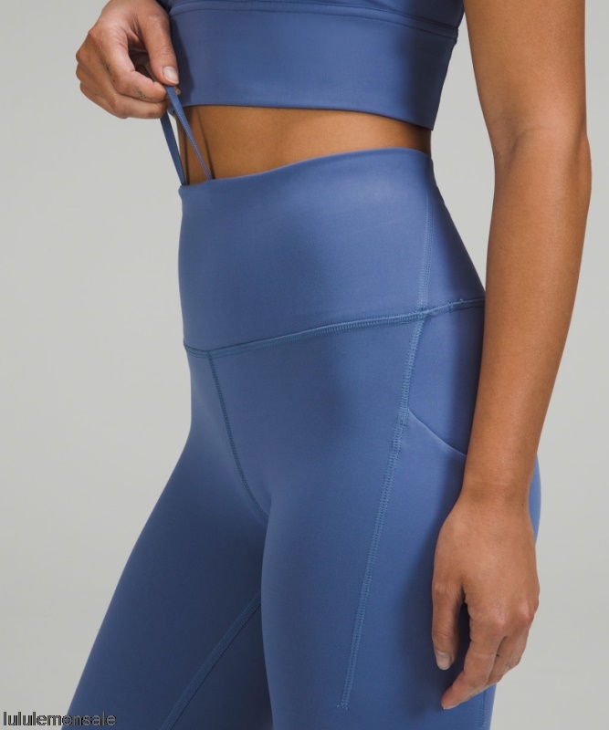 Lululemon Damen DELULU057 | Wunder Train Hoch Sitzende Strumpfhose Mit Taschen 25 Wassertropfen